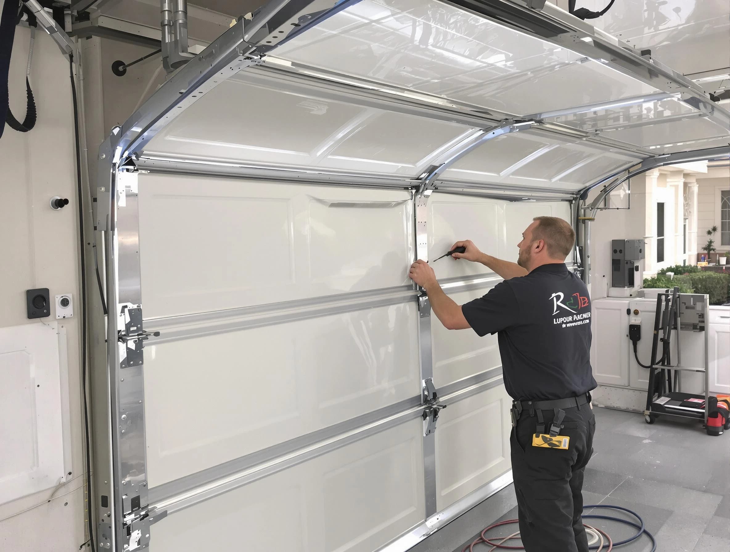 Stoughton Garage Door Repair professional performing panel repair in Stoughton